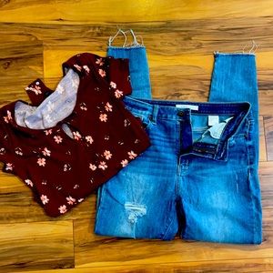 Super high rise skinny ankle jean